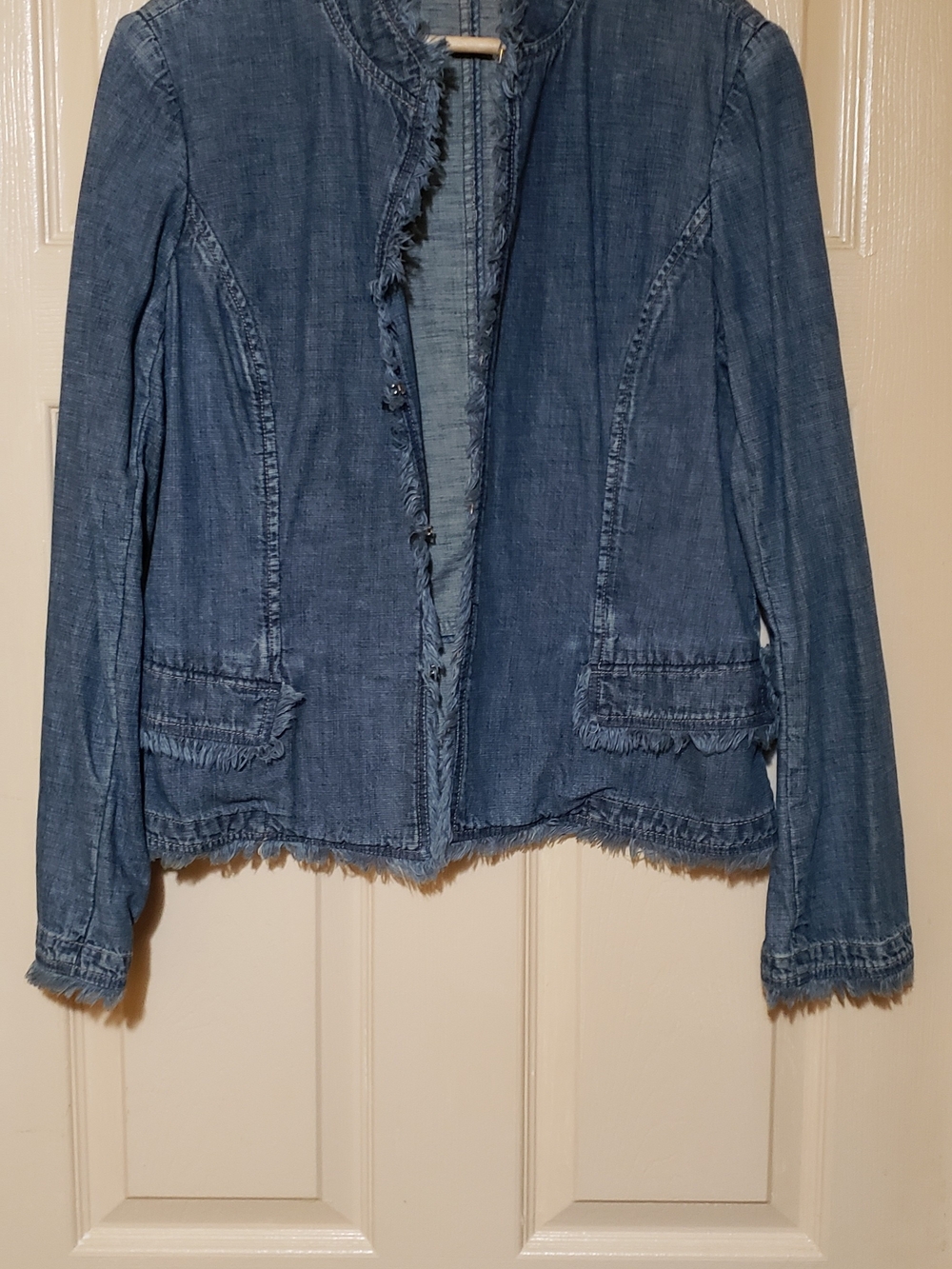 Dana Buchman Frayed Edge Blue Denim Jacket